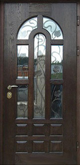 Железная дверь со стеклом Элегант-2