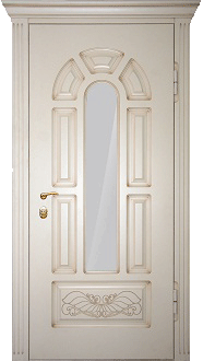Стальная дверь со стеклом Элегант-3